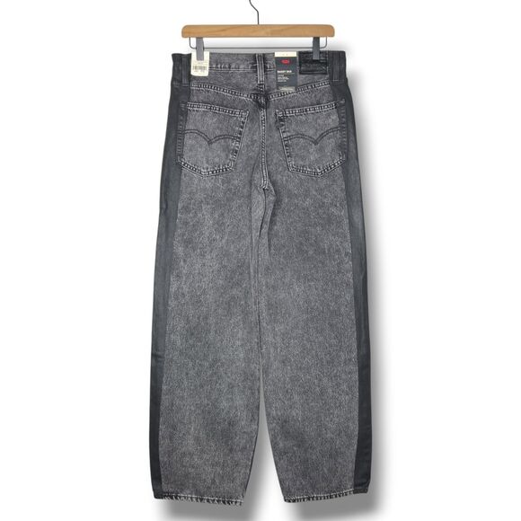 Levis Premium Womens Baggy Dad Denim Jeans 28 Black Gray Mid Rise Loose Relaxed - Picture 12 of 16